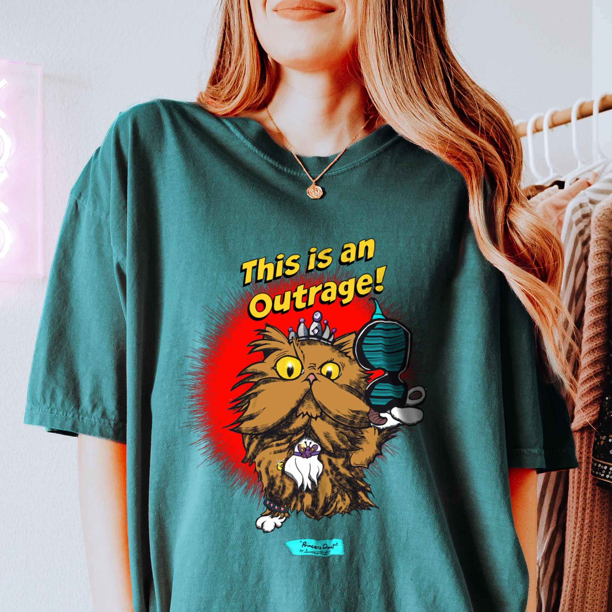Princess Donut This is an Outrage T-shirt, Dungeon Crawler Carl Inspired Original Painting, Funny LitRPG Tee, Princess Posse, Donut Holes Fan Art