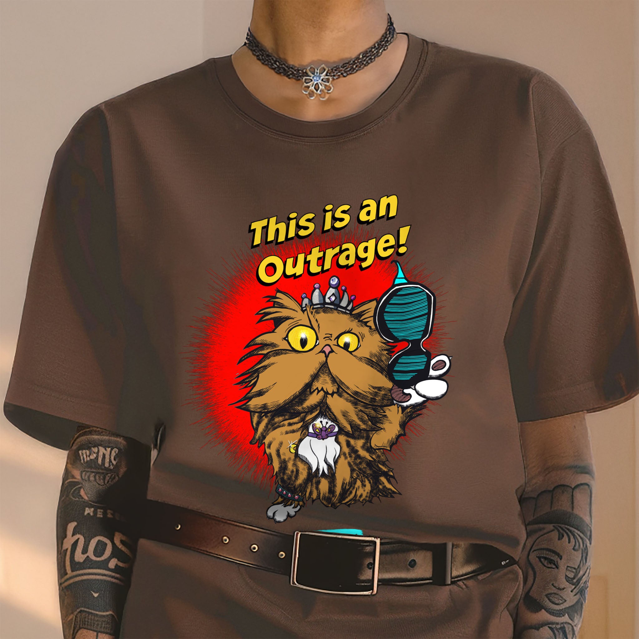 Princess Donut This is an Outrage T-shirt, Dungeon Crawler Carl Inspired Original Painting, Funny LitRPG Tee, Princess Posse, Donut Holes Fan Art