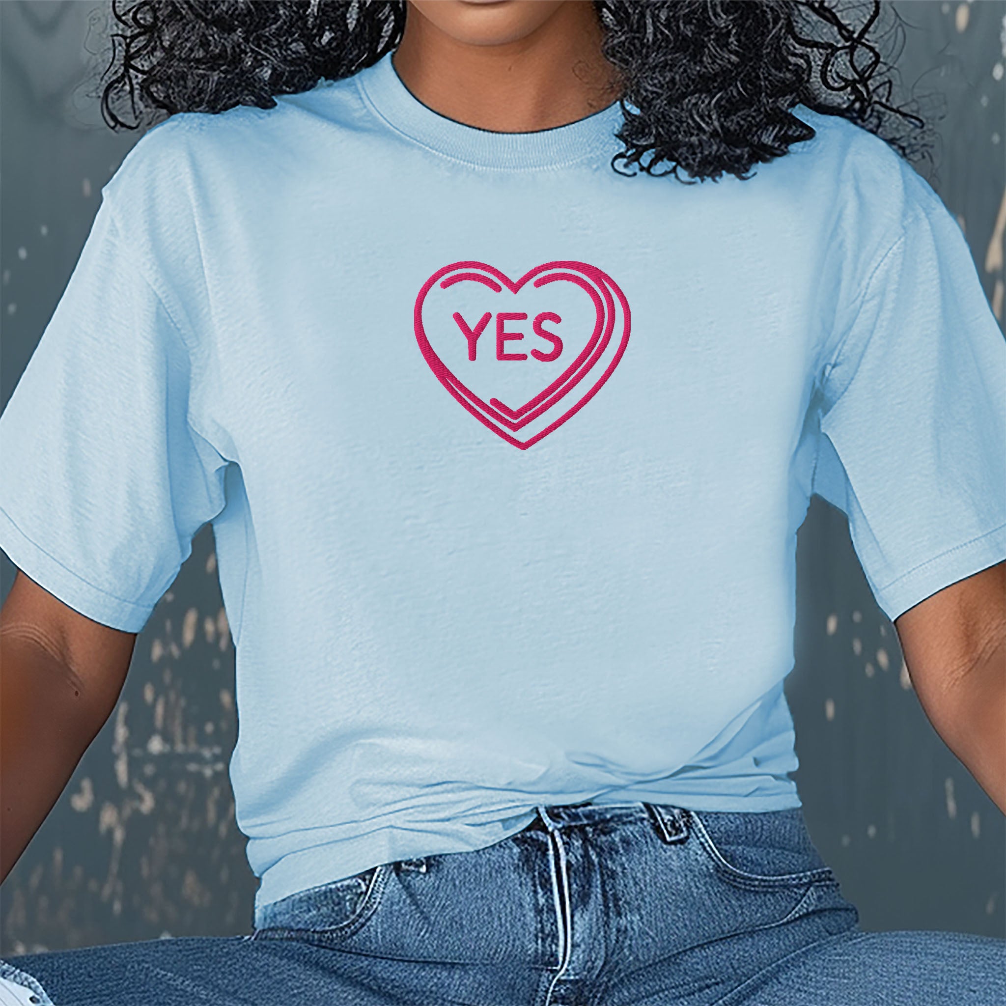Embroidered YES Spicy Romance Tee, Dark Romance Gift, Romance Book T-shirt, Spicy Reads Comfort Colors shirt