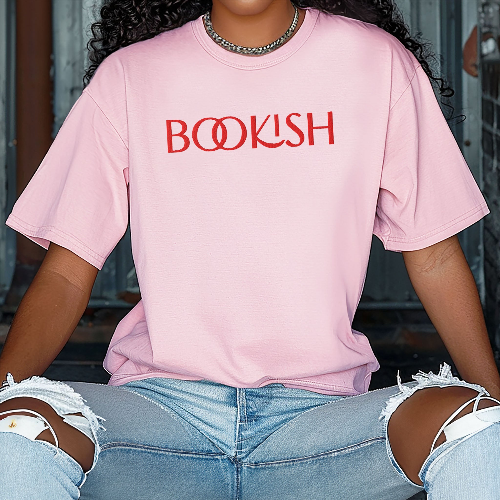 Bookish Embroidered Heavyweight T-shirt