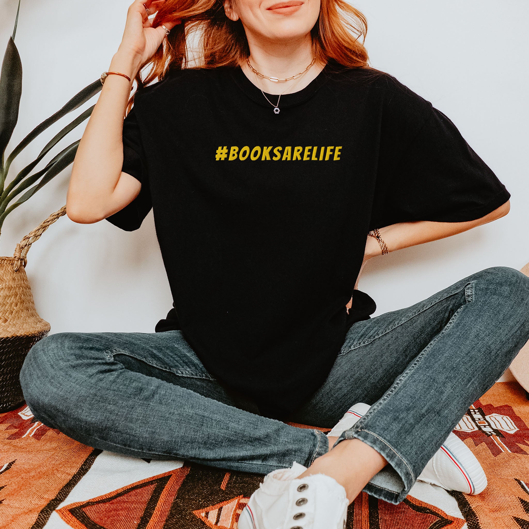 #BOOKSARELIFE Embroidered Heavyweight T-shirt