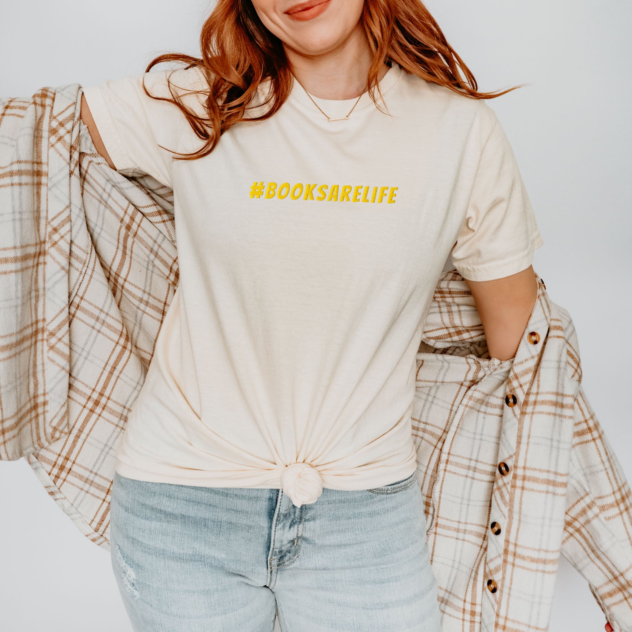 #BOOKSARELIFE Embroidered Heavyweight T-shirt