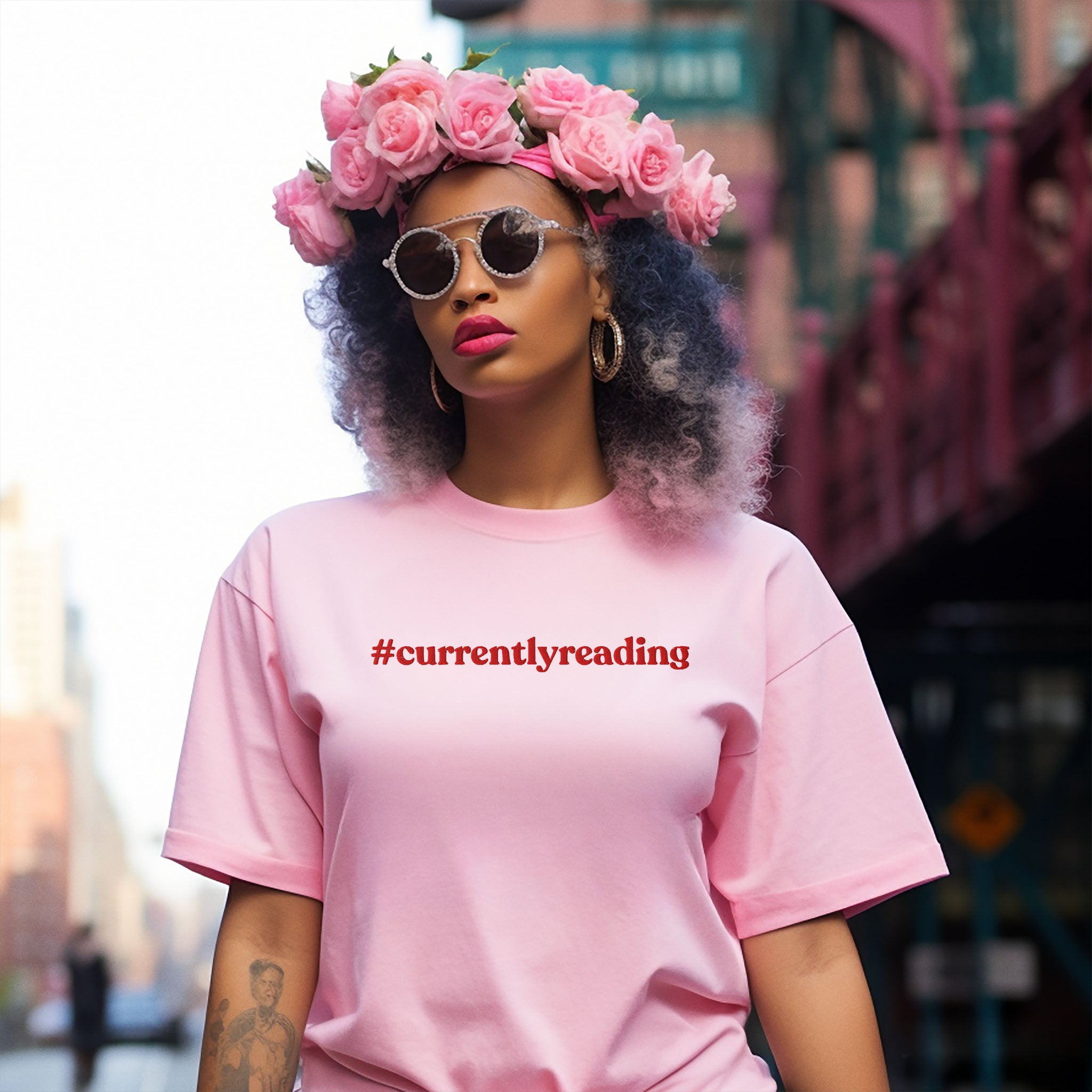 #currentlyreading Embroidered Heavyweight T-shirt