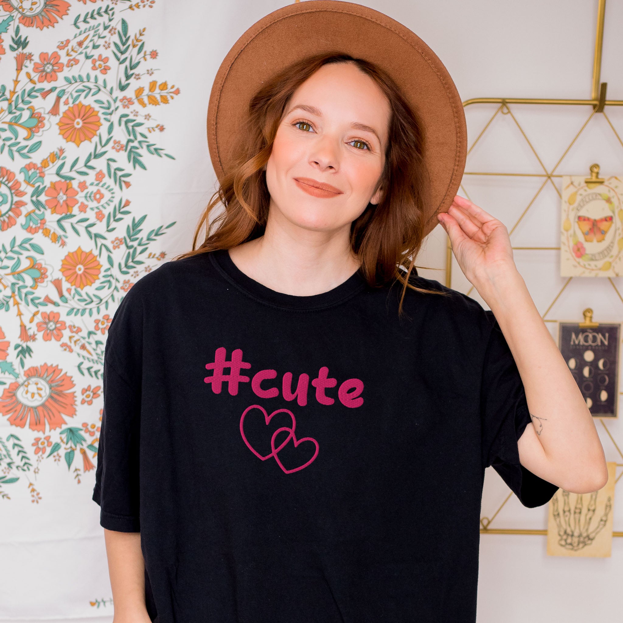 #cute Embroidered Heavyweight T-shirt