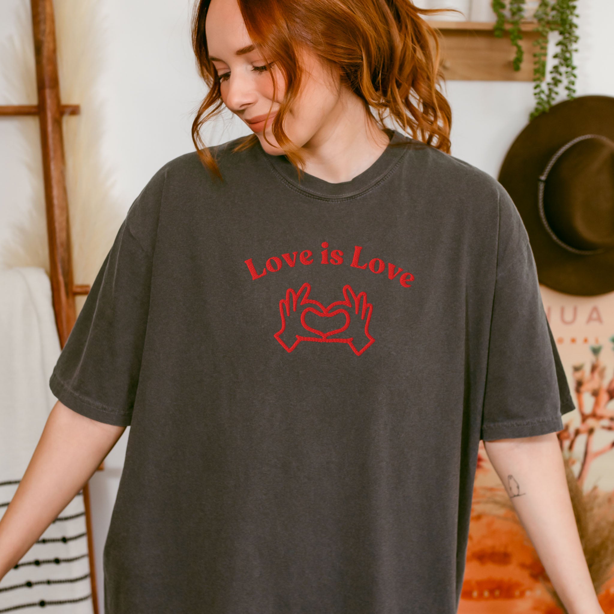 Embroidered Love is Love T-shirt for LGBTQ and Allies Pride is more important than ever! Comfort Colors Trans Pride Lesbian Gay Bisexual