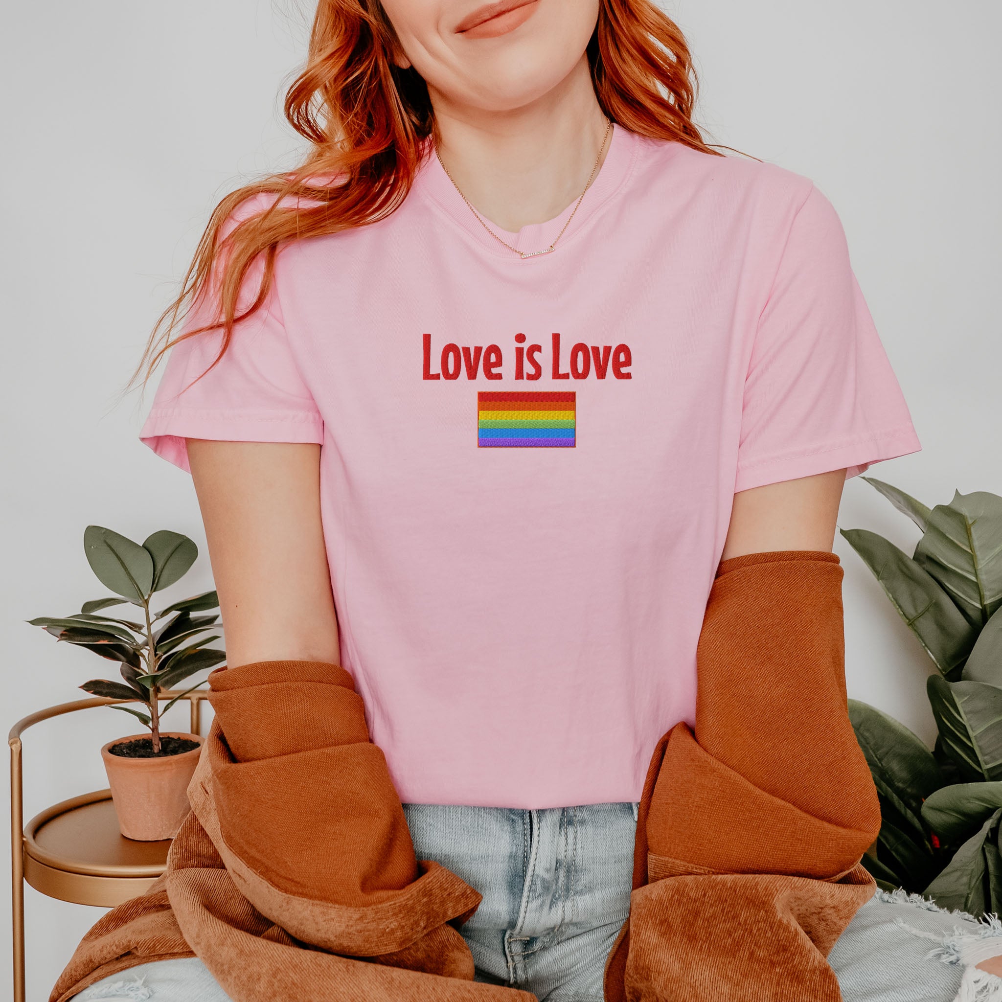Embroidered Love is Love Rainbow T-shirt LGBTQ and Allies Pride is more important than ever! Comfort Colors Trans Pride Lesbian Gay Bisexual