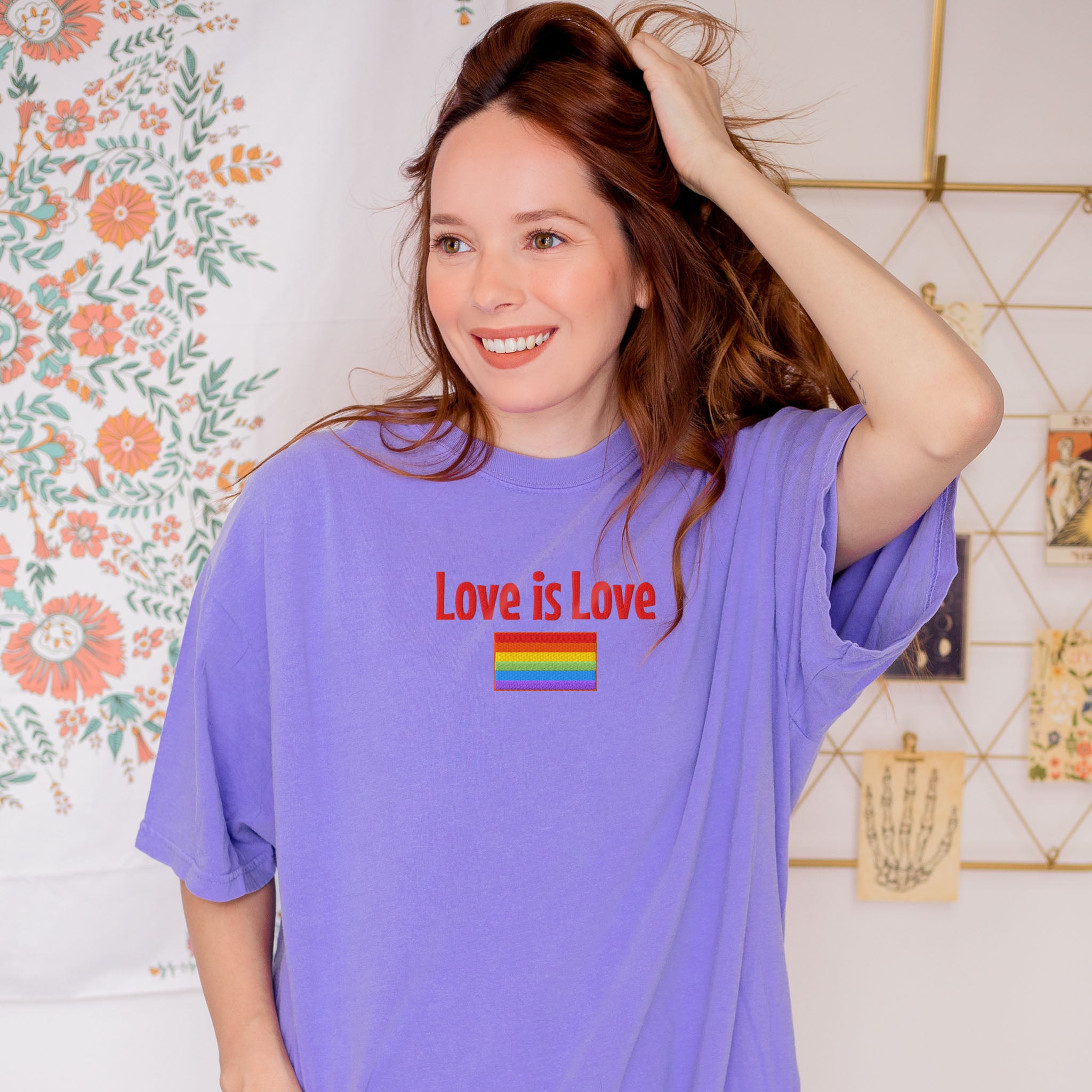 Embroidered Love is Love Rainbow T-shirt LGBTQ and Allies Pride is more important than ever! Comfort Colors Trans Pride Lesbian Gay Bisexual