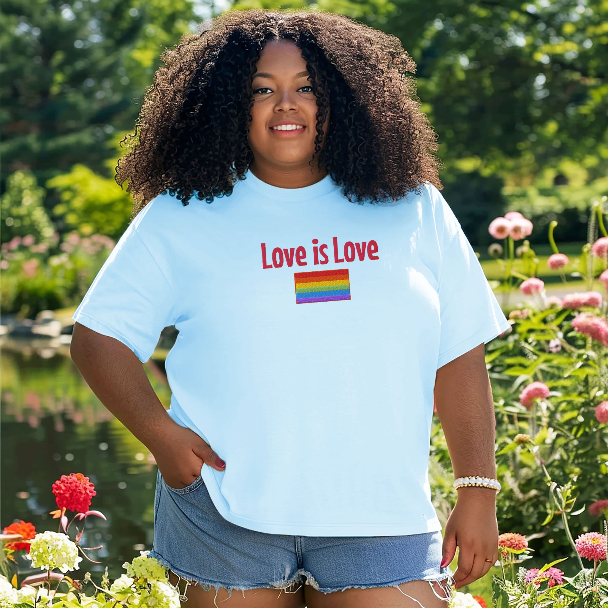 Embroidered Love is Love Rainbow T-shirt LGBTQ and Allies Pride is more important than ever! Comfort Colors Trans Pride Lesbian Gay Bisexual