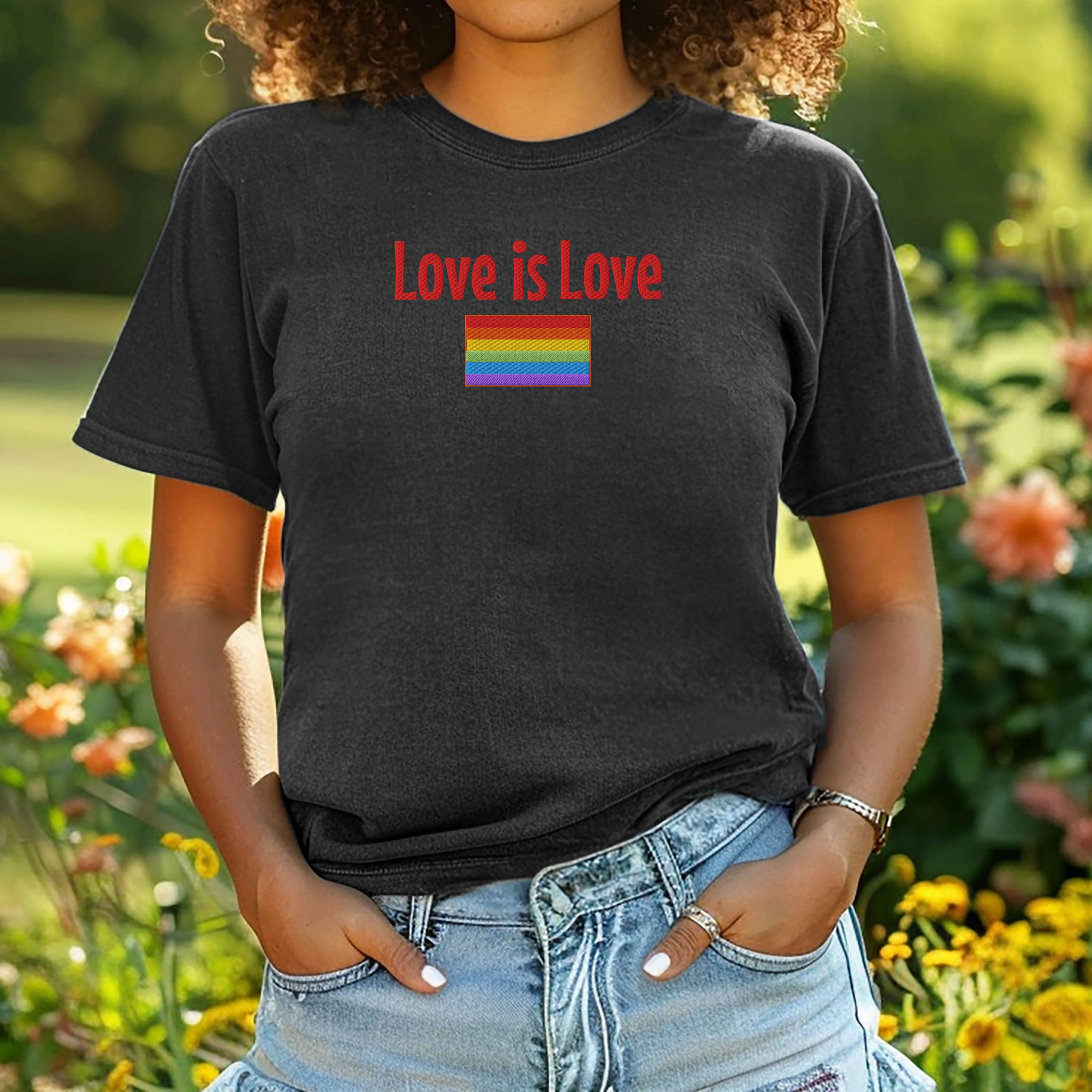 Embroidered Love is Love Rainbow T-shirt LGBTQ and Allies Pride is more important than ever! Comfort Colors Trans Pride Lesbian Gay Bisexual