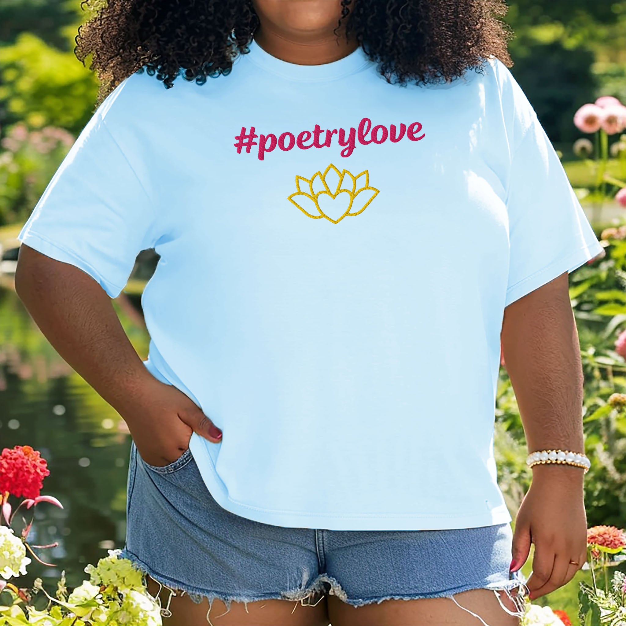 #poetrylove Embroidered Heavyweight T-shirt