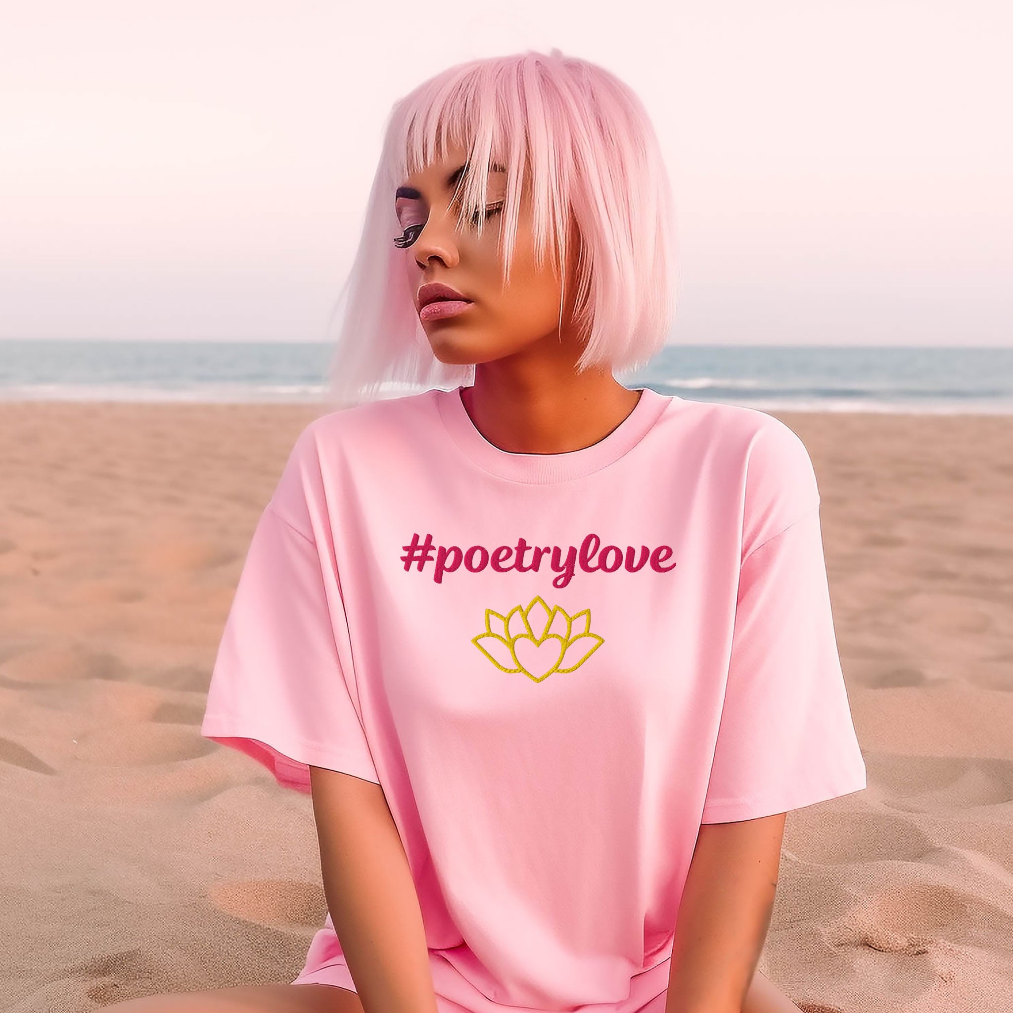 #poetrylove Embroidered Heavyweight T-shirt