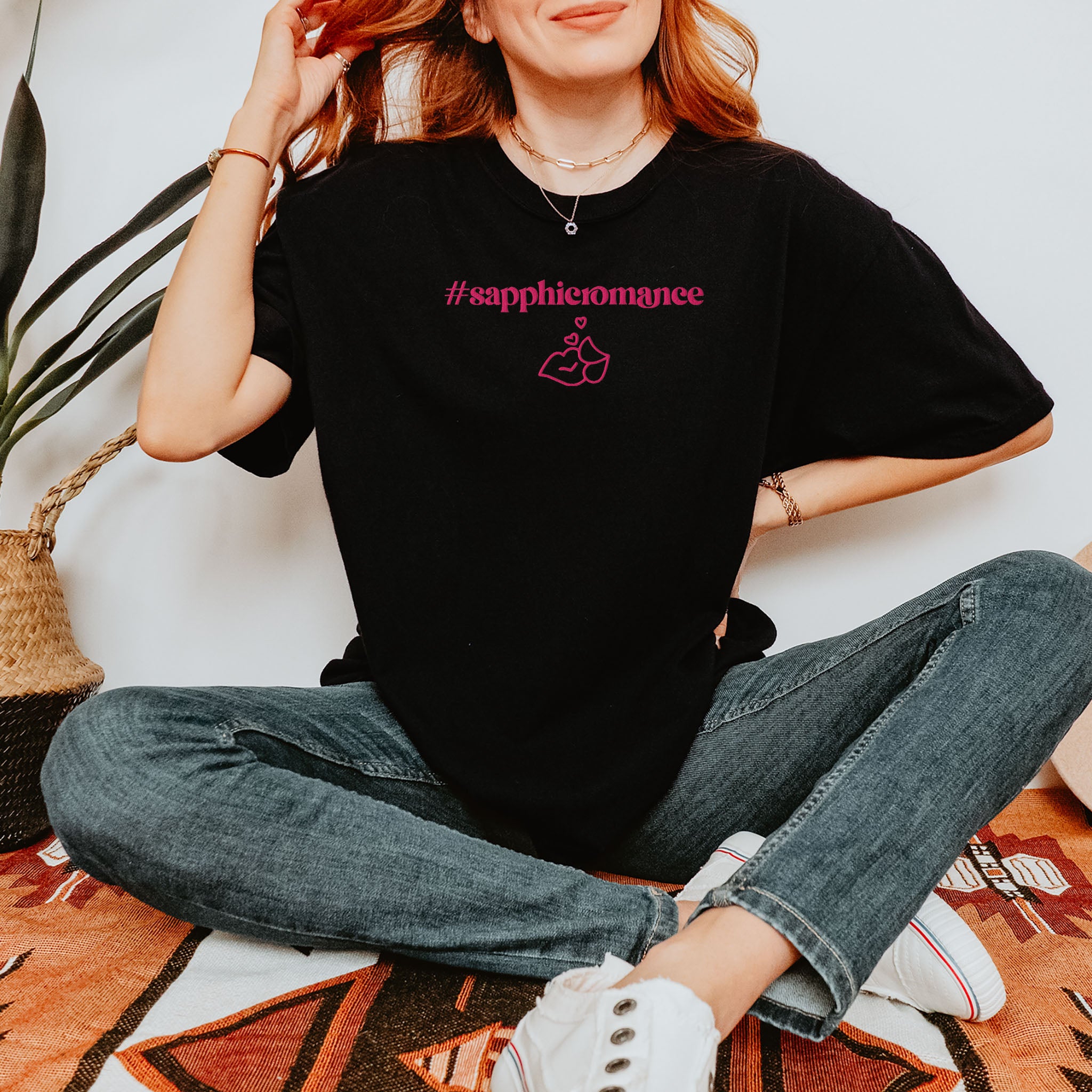 #sapphicromance Embroidered Heavyweight T-shirt