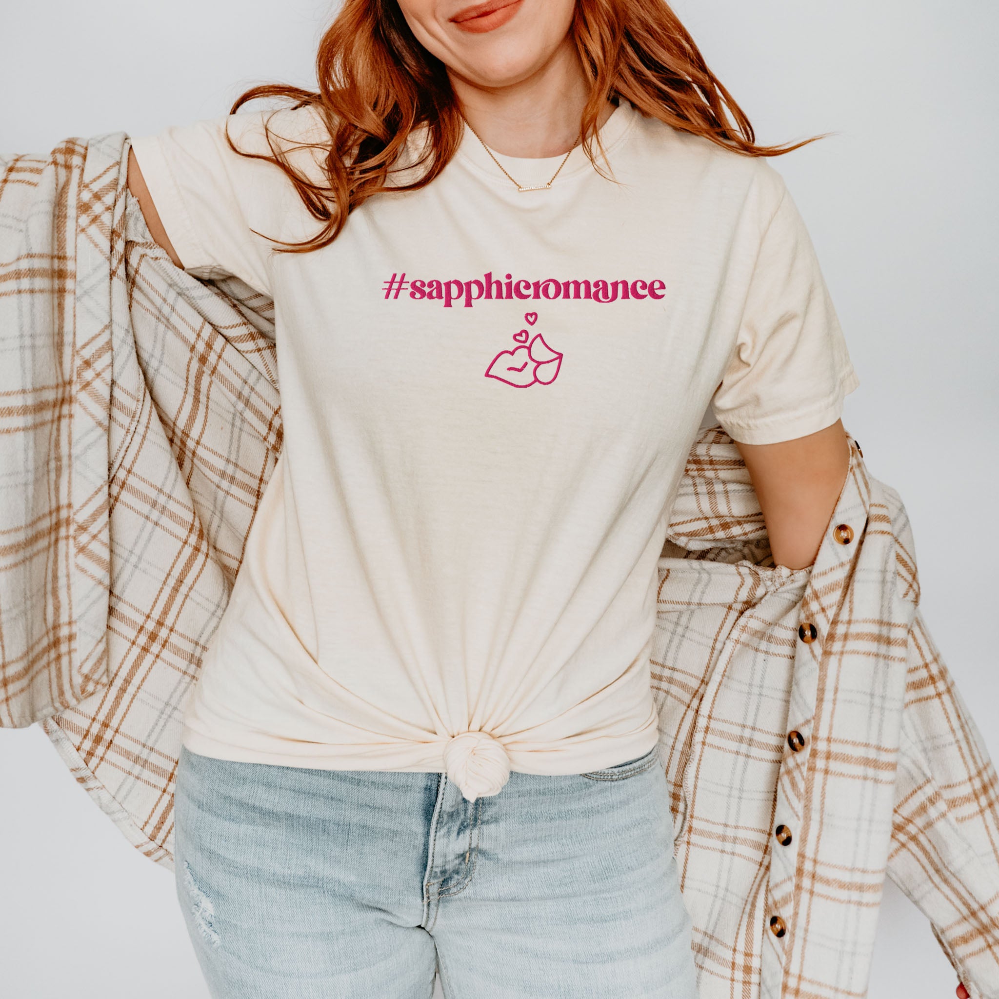 #sapphicromance Embroidered Heavyweight T-shirt