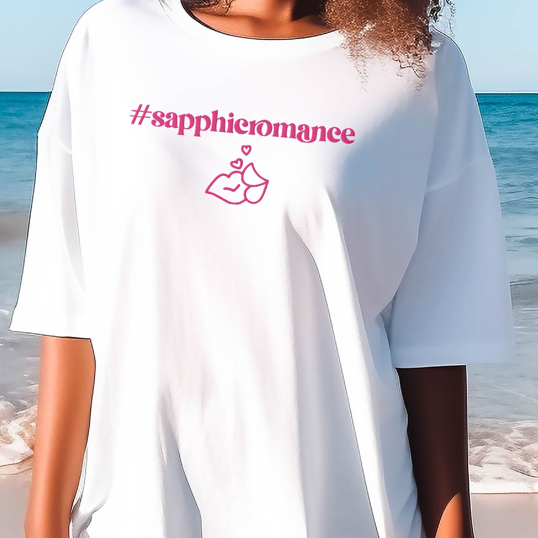 #sapphicromance Embroidered Heavyweight T-shirt
